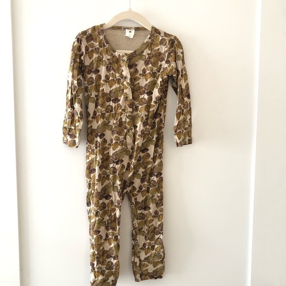 kate quinn Other - Kate Quinn Brown Green Leaves Bamboo Viscose Jumpsuit 2T